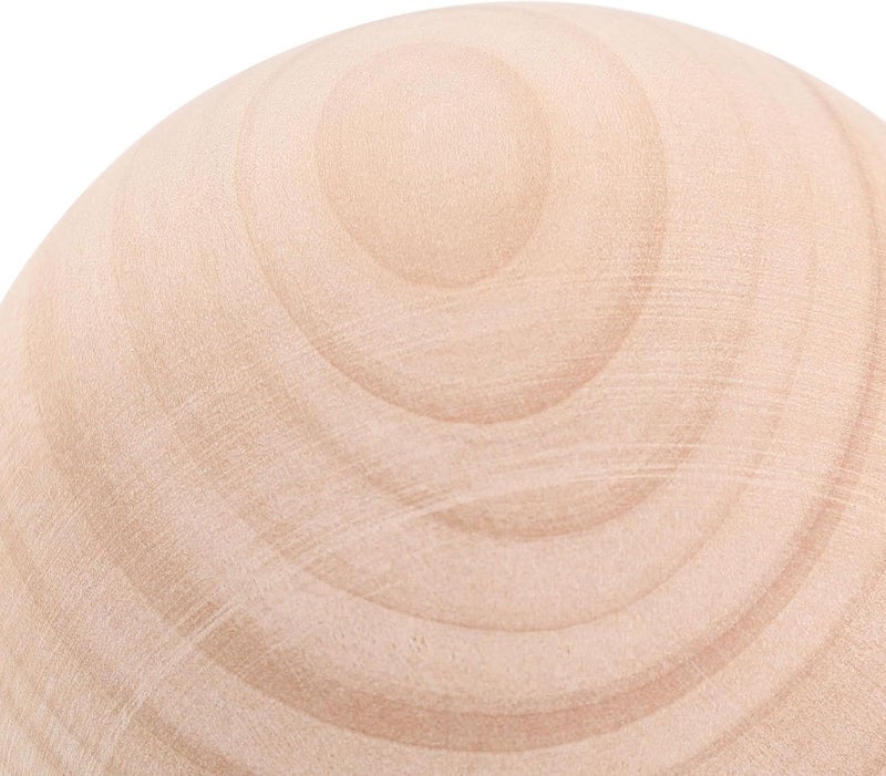 2Pcs Wooden Round Ball Unfinished: DIY Decorative Wood Crafting Balls - 3.2" Wooden Craft Spheres Smooth Solid Wood Orbs, Easy to DIY, Paint, Dye, Or Carve - Image 3