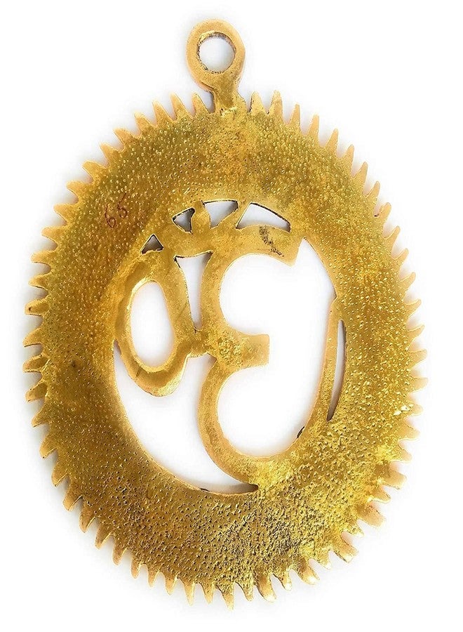 Homenique Brass Om Wall Hanging With Gayatri Mantra Engraved Decorative Brass Om Religious Wall Decor For Home Temple Mandir,8.89 Cm - Image 5
