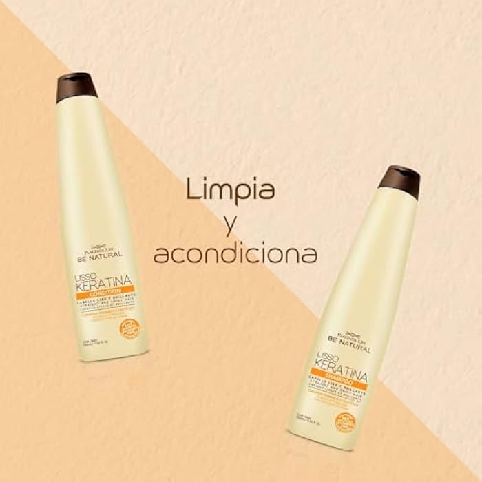 RUUFE Be Natural lisso keratina Shampoo y Acondicionador (2 Pack) Be Natural Shampoo Lisso Keratina Be Natural Acondicionador Lisso Keratina Be Natural Liso Prolongado - Image 4
