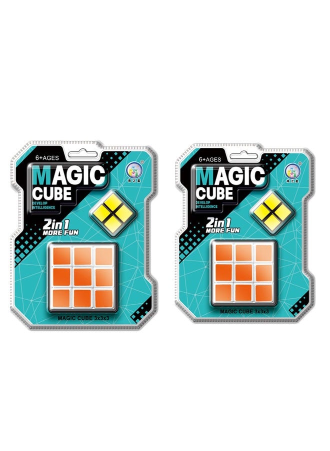 2 Pack Multi Color 2 in1 Magic Cube 3x3 and 2x2