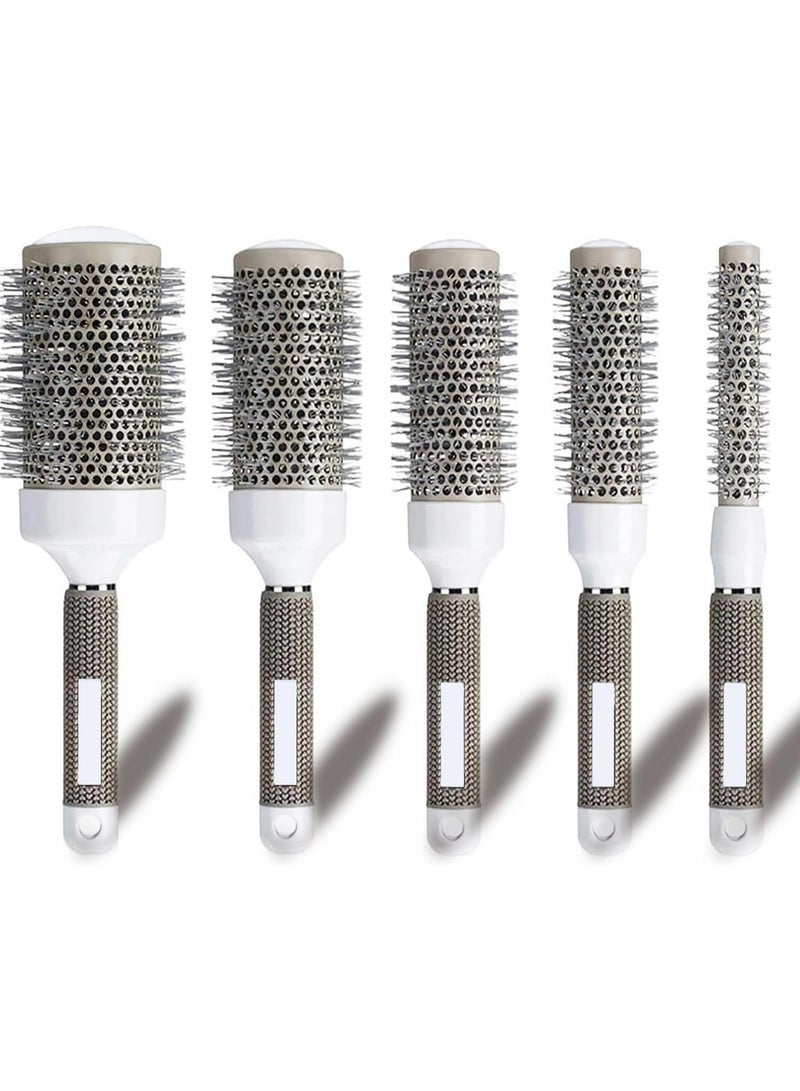 Bukela 5 Sizes Precise Ceramic Roller Comb, Hair Styling Blow Drying Curling Brush Hair Brush Roller Comb,  Professional Salon Styling Tool with Natural Rubber Handle for Blow Drying,Curling and Styling - Image 1
