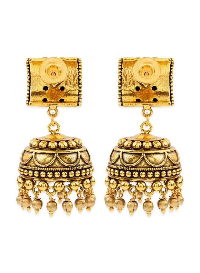 VOYLLA Rava Ball Oxidized Jhumka Style Earrings