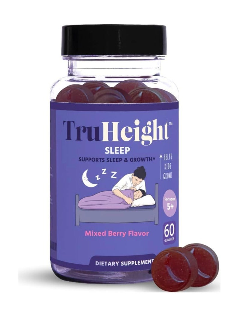 TruHeight  Sleep Gummies Natural Sleep Aid for Maximum Growth Fall Asleep Faster for Kids Teens & Young Adults - Mixed Berry flavor 60 Gummies