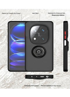 BORTONY Xiaomi Redmi Note 14 Pro Plus 5G Rotational Metal Ring Grip Kickstand Cover Magnetic Car Mount Holder Case Shockproof TPU Bumper for Redmi Note 14 Pro Plus 5G  - Image 3