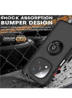 BORTONY Xiaomi Redmi Note 14 Pro Plus 5G Rotational Metal Ring Grip Kickstand Cover Magnetic Car Mount Holder Case Shockproof TPU Bumper for Redmi Note 14 Pro Plus 5G  - Image 5