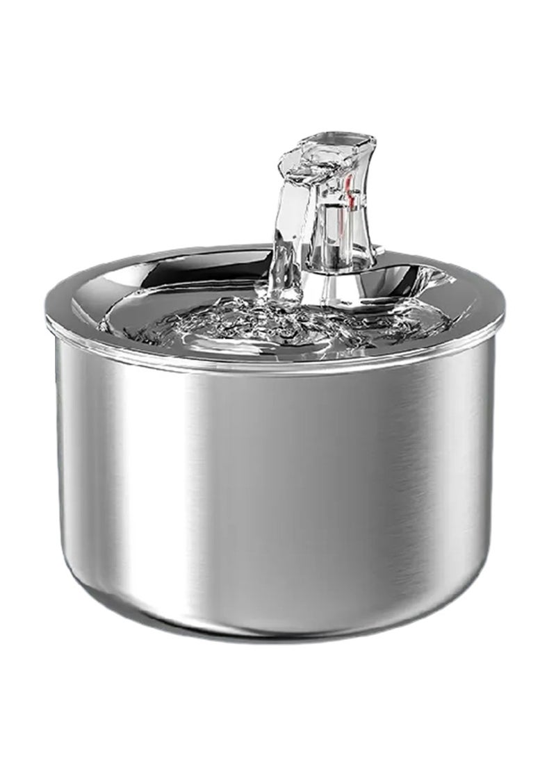 تتميز نافورة المياه الذكية للحيوانات الأليفة المصنوعة من الفولاذ المقاوم للصدأ بسعة 2 لتر، وتصميم من الفولاذ المقاوم للصدأ بدرجة الطعام - Image 1