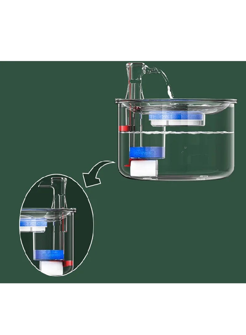 تتميز نافورة المياه الذكية للحيوانات الأليفة المصنوعة من الفولاذ المقاوم للصدأ بسعة 2 لتر، وتصميم من الفولاذ المقاوم للصدأ بدرجة الطعام - Image 5