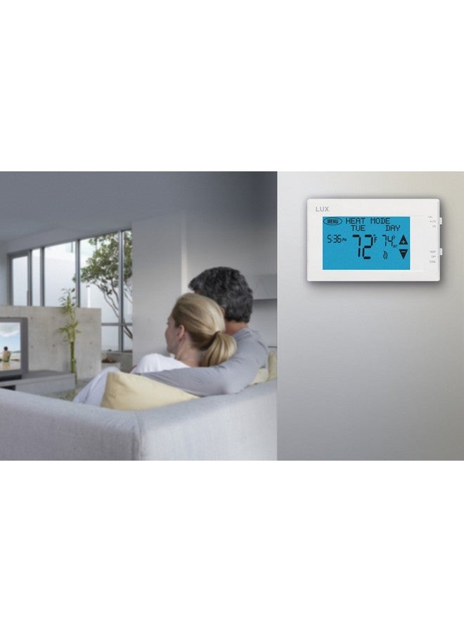 Lux Lux Products TX9600TS Programmable Large Touchscreen Heating Cooling Thermostat, White - Image 2