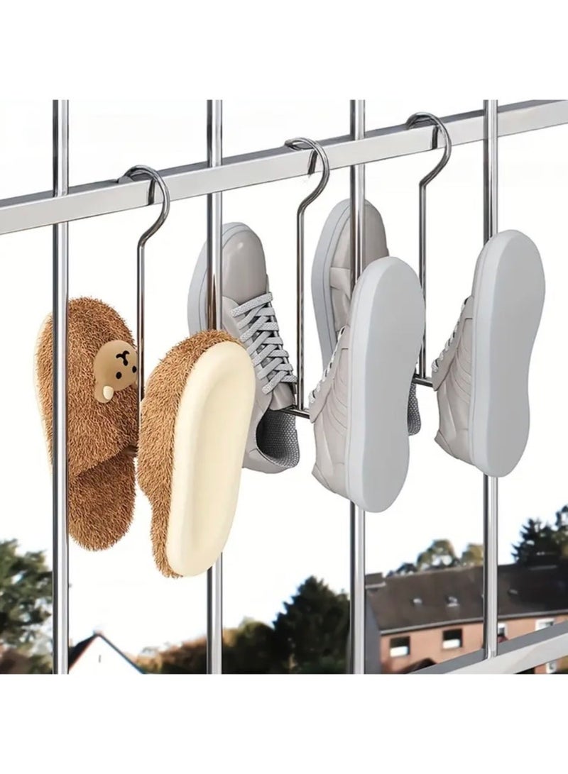 CleanWave - The Pure Effect Durable Stainless Steel Shoe Rack Hanger – Space-Saving Organizer for Shoes, Slippers, Coats & Hats | Sleek Wall Hook for Entryway, Closet & Outdoor Use - Image 1