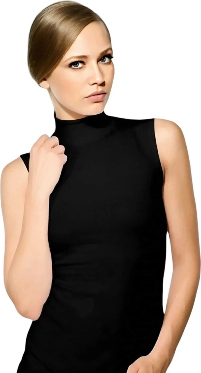 Tezzgelsin Women's Zero Sleeve Turtleneck Cotton Undershirt