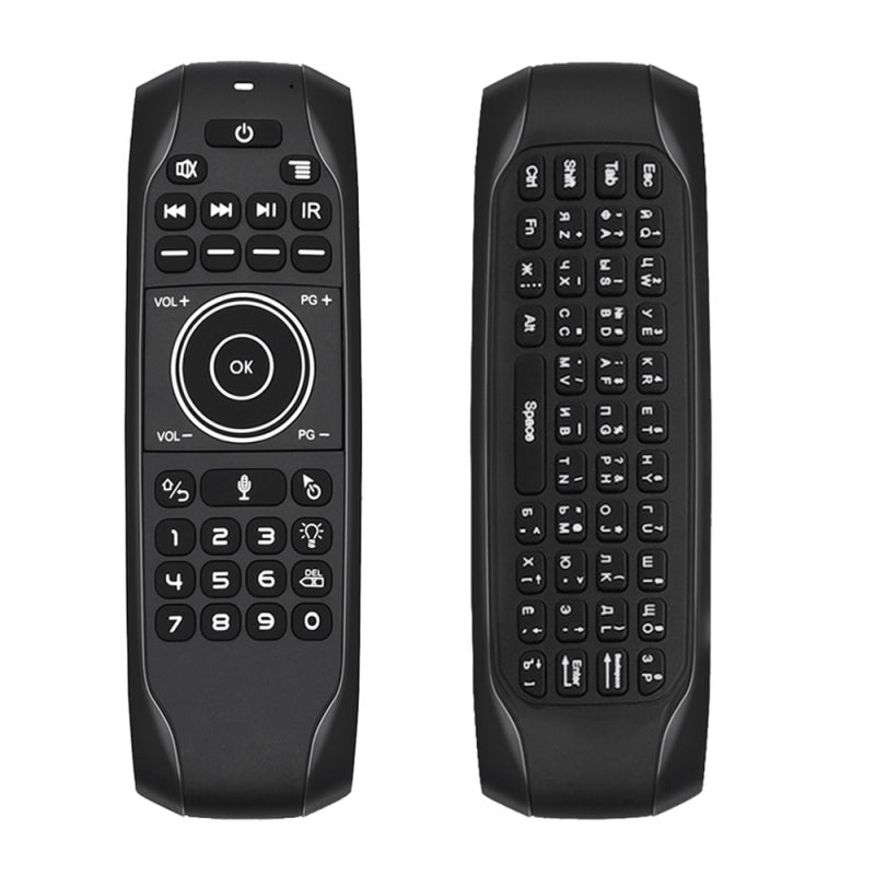 Wireless Remote: 2.4G Connection, Plug Play, 10M Range - 6-Axis Gyro Sensor, Air Mouse Function - Backlit Voice Control for Smart TV, Android Box, Home Media Devices - Image 1