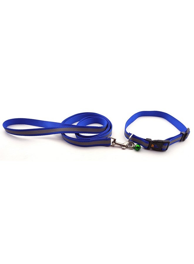 طوق عاكس للسلامة للكلاب من الراديوم للجراء مقاس 15 مم مع جرس للقطط والقطط الصغيرة مقاس 0.5 بوصة للكلاب الصغيرة (لون أزرق) - Image 3