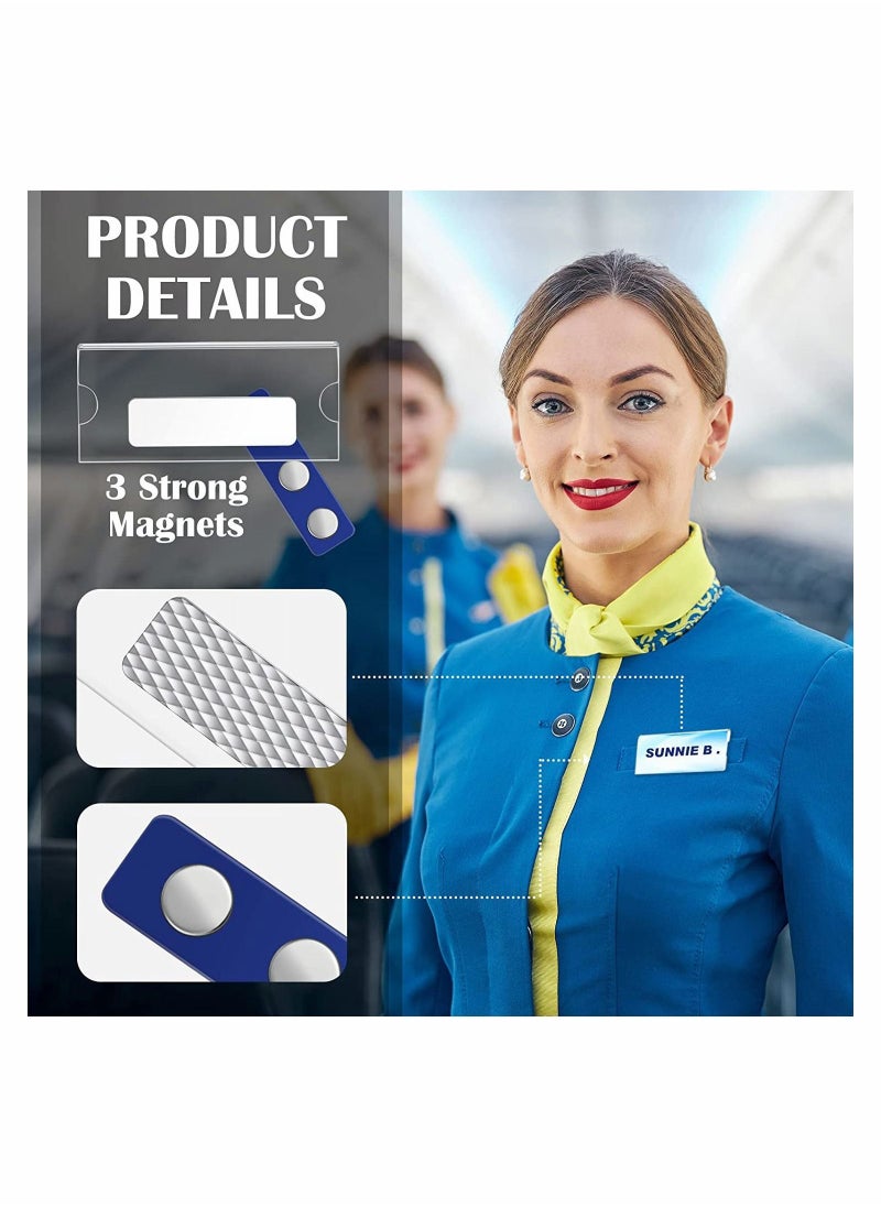Y&D 10 Pack Magnetic Name Badge Holder Tags Kit with 3 Neodymium Magnets Clear Acrylic Mini Sign Display DIY Label for School Business Office Teachers Doctors Waiters  - Image 3