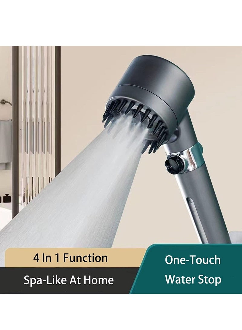 Shower Filter Head High Pressure Bathroom Accessories Set to Remove Chlorine and Impurities, Massages Scalp Anti Hairfall Dry Skin with Hose Holder - Image 2