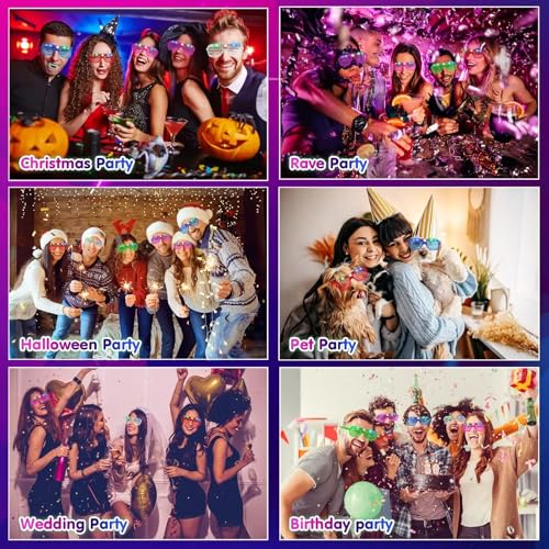 Crackles 6 pcs Light Up Slotted Rock Star Sunglasses Light Glow in under UV Light Glasses Transparent Goggles, Party Eyeglass, Party Goggles for Kids Party, Birthday Return Gifts- Multi Color - Image 5