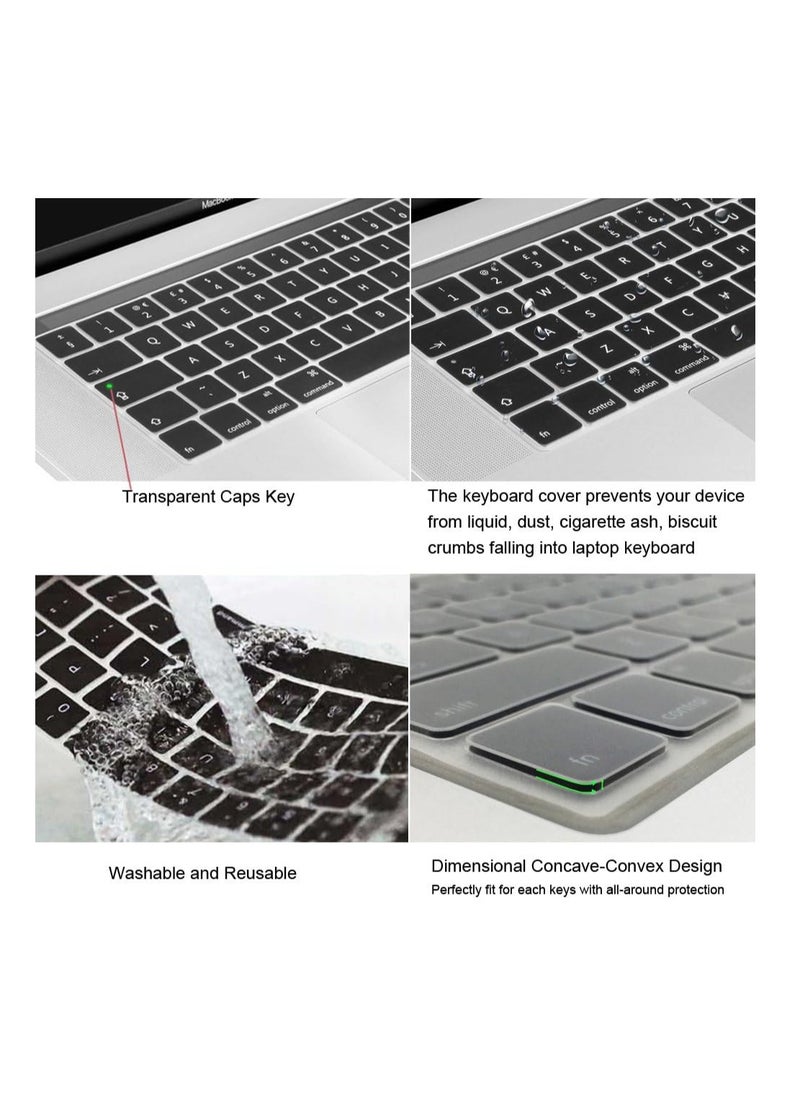 AMM - Premium Ultra Thin Russian Keyboard Cover for MacBook Pro 13-inch (2022-2019) & 16-inch (2019) Black  Compatible with Apple M2/M1 Chips (A2338/A2289/A2251/A2141)  Durable Precise Fit Protector - Image 1
