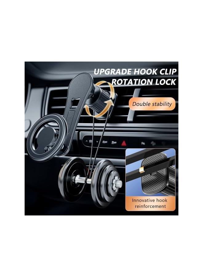 S-TOP Compatible for MagSafe Car Mount Car Vent 360° Rotation Magnetic Phone Holder for Car, Cell Phone Holder for MagSafe iPhone 12 13 14 Pro Max/All Smart Phones(Black) - Image 1