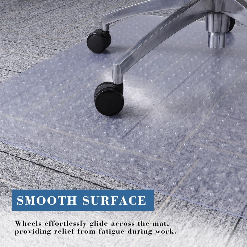 Tydle Chair Mat for Carpet, 60" x 46" Chair Mat for Carpeted Floors, Non-Slip Computer Under Desk Plastic Floor Mat for Work Gaming Chairs, Heavy Duty Carpeted Floor Protector for Home Office (Clear) - Image 4