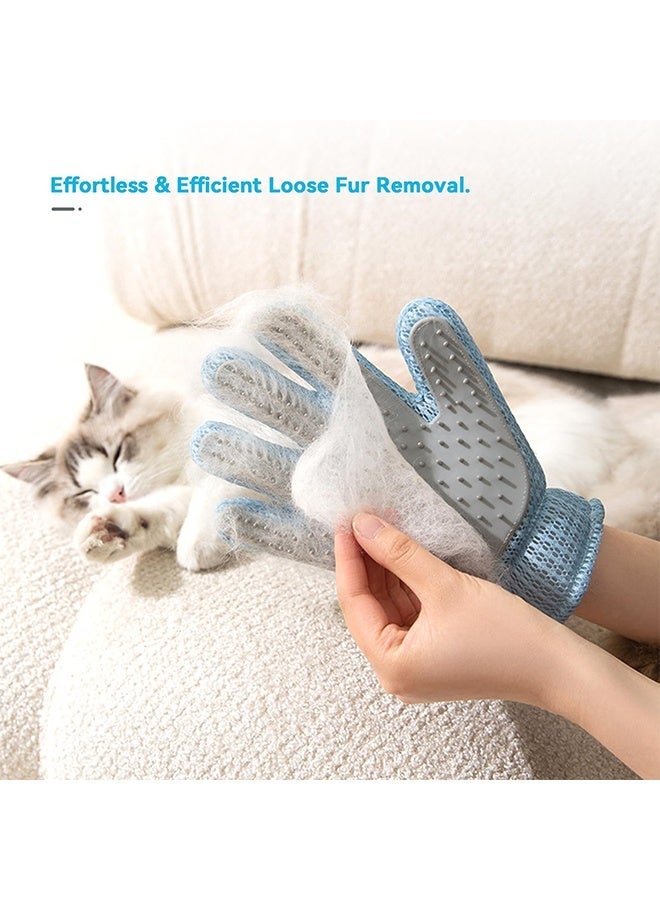 2 in 1 Pet Hair Remover Glove for Cats and Dogs, Upgraded 5-Finger Reusable Gentle Deshedding Brush for Furniture Couch Carpet - Image 3