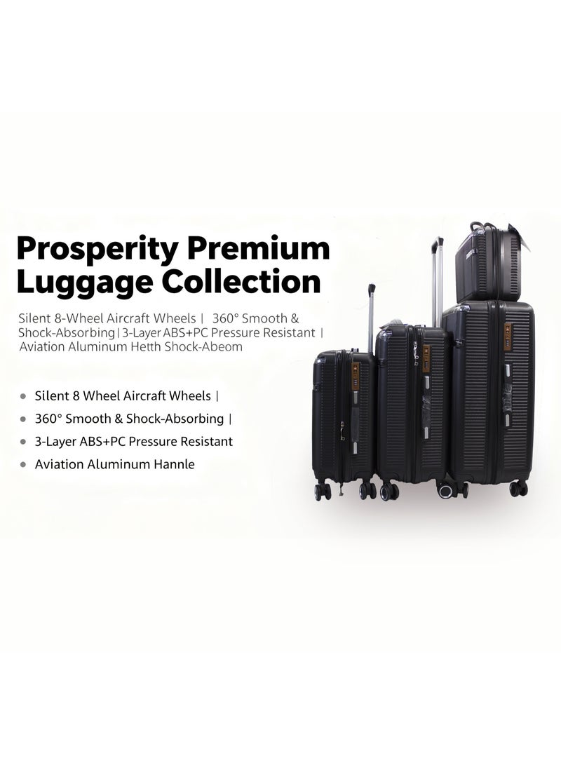 الازدهار أمتعة Prosperity المتميزة القابلة للتوسيع مع 8 عجلات صامتة، خفيفة الوزن من مادة ABS+PC، مقاسات متعددة للسفر الفاخر - Image 3
