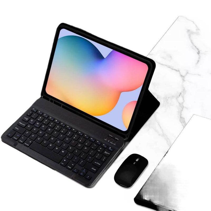 DGG حافظة سامسونج تاب بلوحة مفاتيح متوافقة مع Samsung Galaxy Tab S8 / Samsung Galaxy Tab S7 باللون وردي مع غطاء حماية ووظيفة حامل وحمل يومي للتابلت بوظيفة حامل باللون الوردي Samsung T. - Image 5