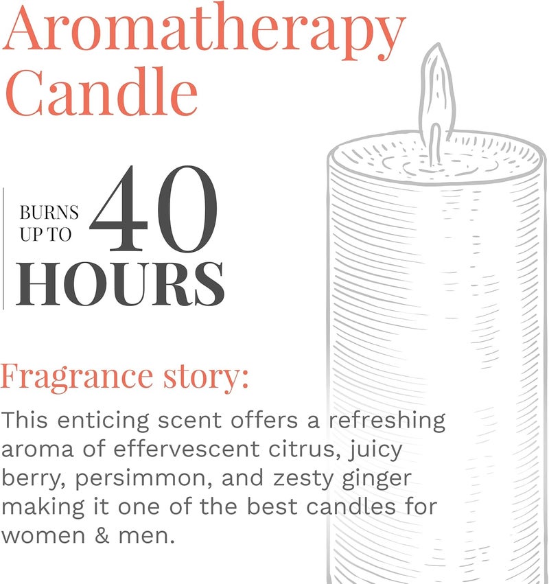 Candle-Lite Everyday Scented Sunlit Mandarin Berry 3-Wick Jar Candle, 10 oz, Orange - Image 4