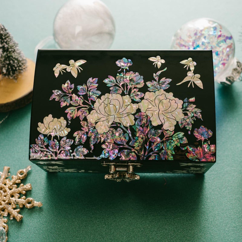 February Mountain Mother of Pearl Small Jewelry Box with mirror lid, Jewelry Storage Organizer for Earring, Necklace, Rings, Bracelet & Accessories - Image 4