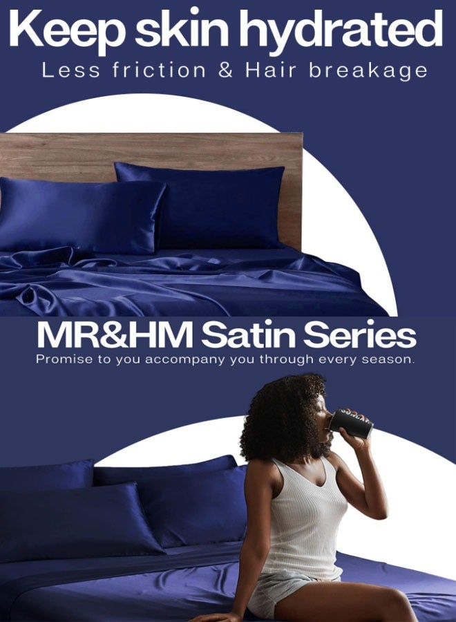 ZCM-HAPPY Pack of 2 Skin-Friendly Silk Satin Pillowcases with Envelope Design, Smooth Pillowcase Hair-Friendly Pillowcase Luxurious Satin Pillow Covers For Better Sleep Anti-wrinkle Pillowcases for Sensitive Skin  - Image 3