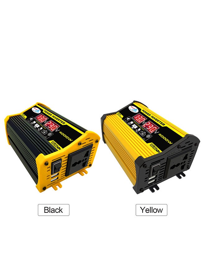 Generic Modified Sine Wave Inverter High Frequency 4000W Peak Power Watt Power Inverter DC 12V to AC 110V Converter Car Power Charger Inverter with 2.1A Dual USB Port Battery Clips Display Screen  - Image 3