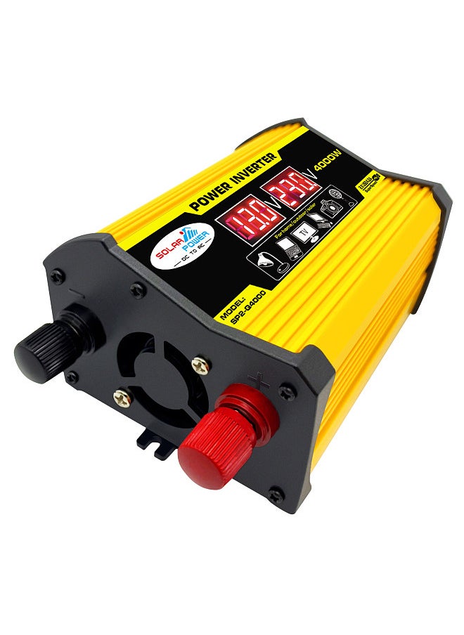 Generic Modified Sine Wave Inverter High Frequency 4000W Peak Power Watt Power Inverter DC 12V to AC 110V Converter Car Power Charger Inverter with 2.1A Dual USB Port Battery Clips Display Screen  - Image 5