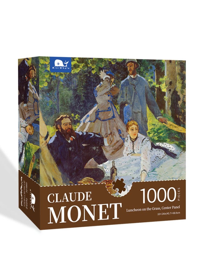 MiniWhale Monet سلسلة اللوحات الزيتية الشهيرة Witthill Garden Puzzle للكبار ورقة 1000 قطعة لغز اللون: مونيه "زنابق الماء" 1000 - Image 5