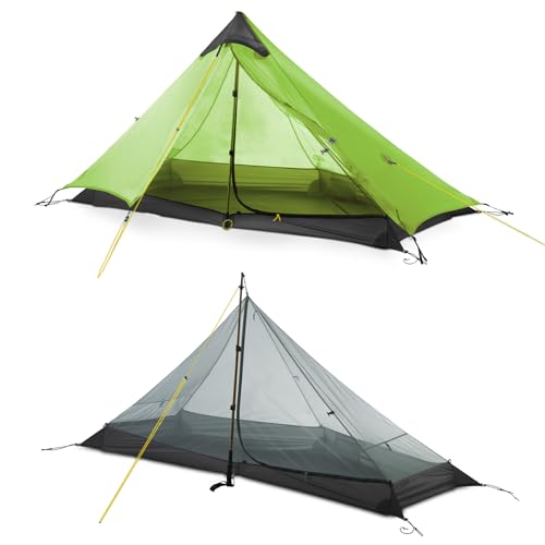 MIER LANSHAN Ultralight Tent 3-Season Waterproof Backpacking Tent for 1-Person Camping, Trekking, Climbing, Hiking, 1 Person, Green - Image 1