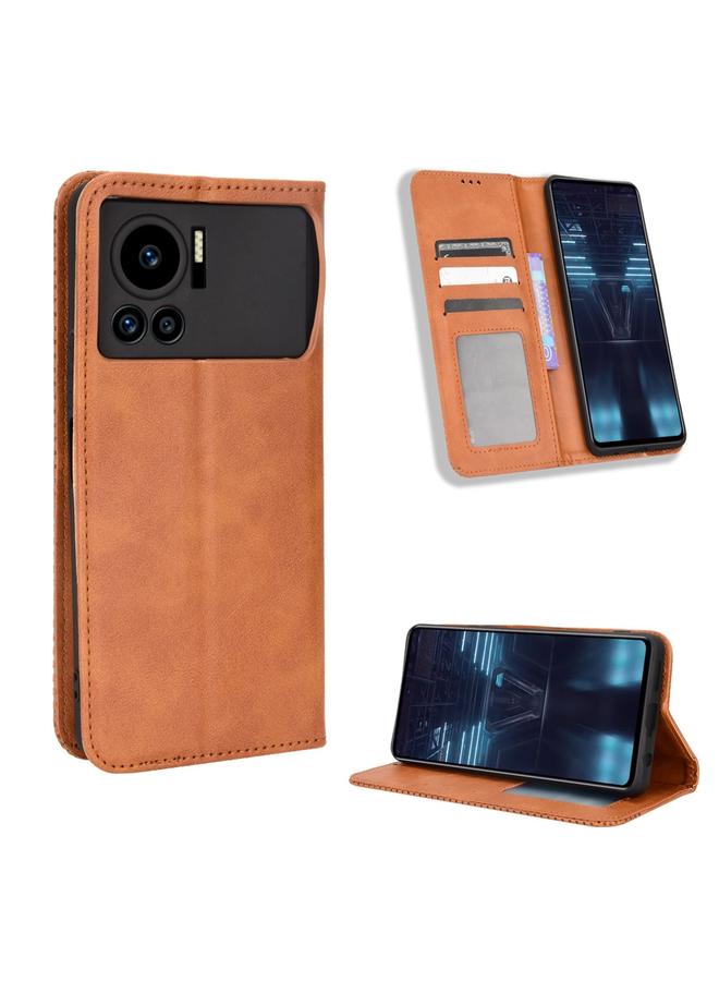 Zaboon Case For Infinix Note 12 VIP Magnetic Buckle Retro Texture Leather Phone Case - Image 1