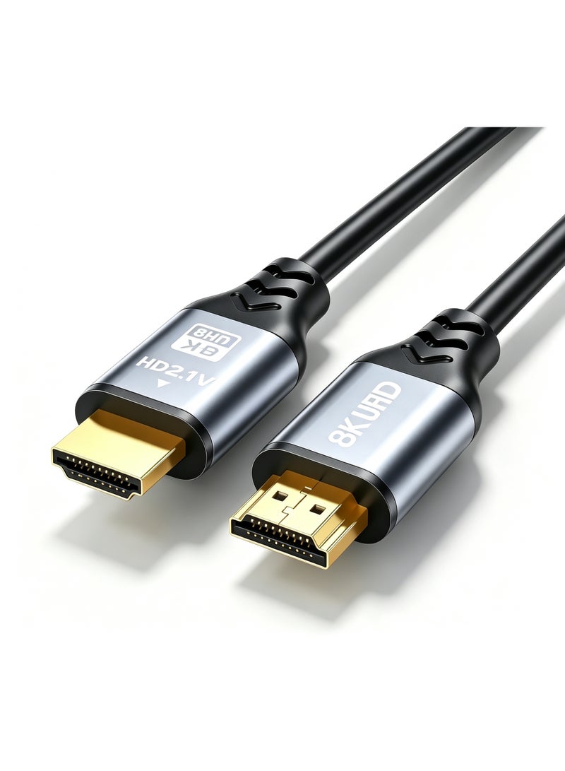 لوميك كابل HDMI 2.1 بدقة 8K بطول 1.5 متر، كابل HDMI 2.1 عالي السرعة بسرعة 48 جيجابت في الثانية، يدعم دقة 8K بمعدل 60 هرتز و4K بمعدل 120 هرتز، متوافق مع PS5/PS4 والتلفزيون والشاشة وبلو راي ومكبر الصوت وDVD والكمبيوتر المحمول - Image 1