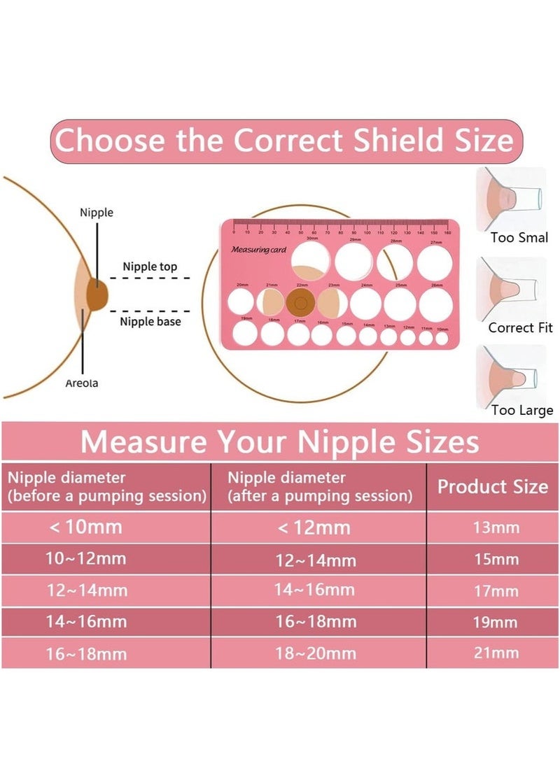 Reobrix Silicone Flange Insert 13/15/17/19/21mm, Compatible with Medela, Momcozy S9/S10/S12 Wearable Hand Free Breast Pump Flange Insert, Reduce 24mm Shield/Flange Nipple Tunnel Down to Correct Size - Image 4