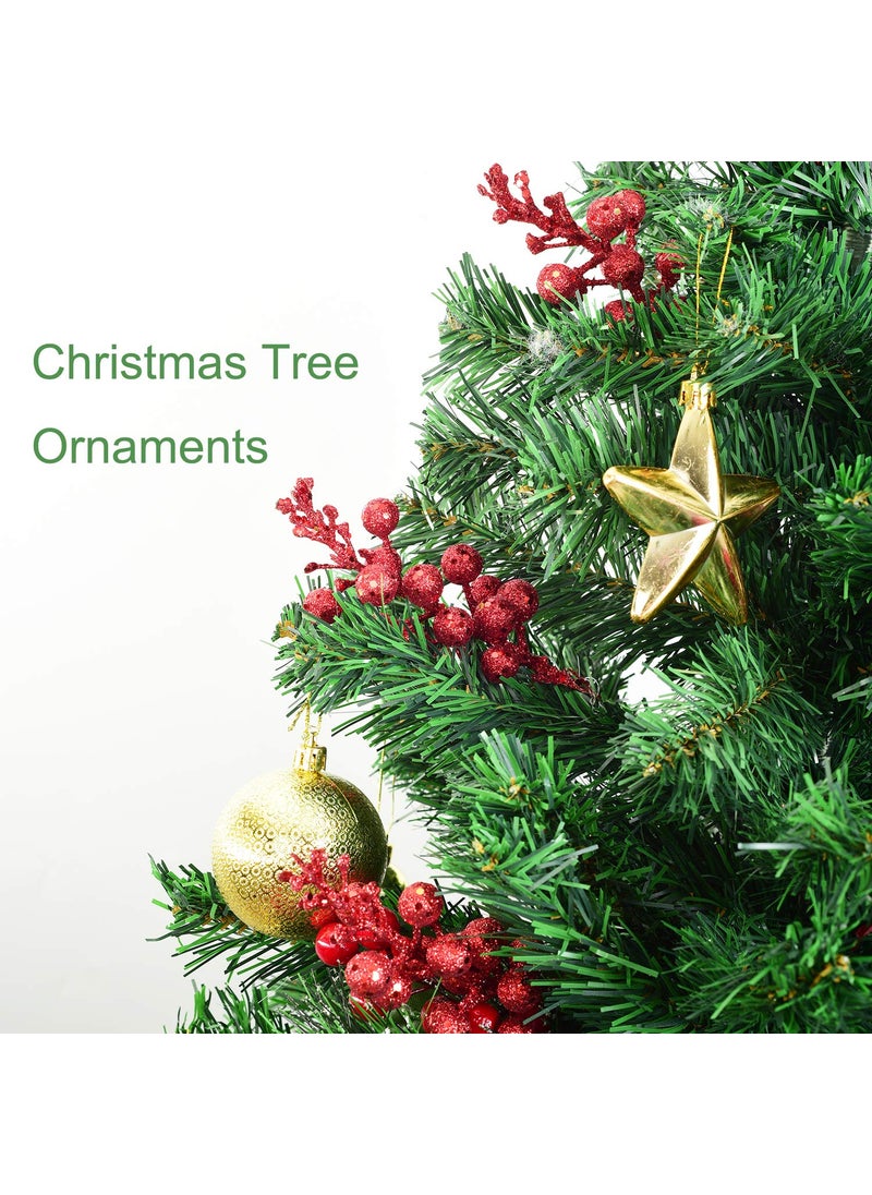 DearHouse DearHouse 14 Pack Christmas Glitter Berries Stems  7.8Inch Artificial Christmas Picks for Christmas Tree Ornaments  DIY Xmas Wreath  Crafts  Holiday and Home Decor (Red)  - Image 2