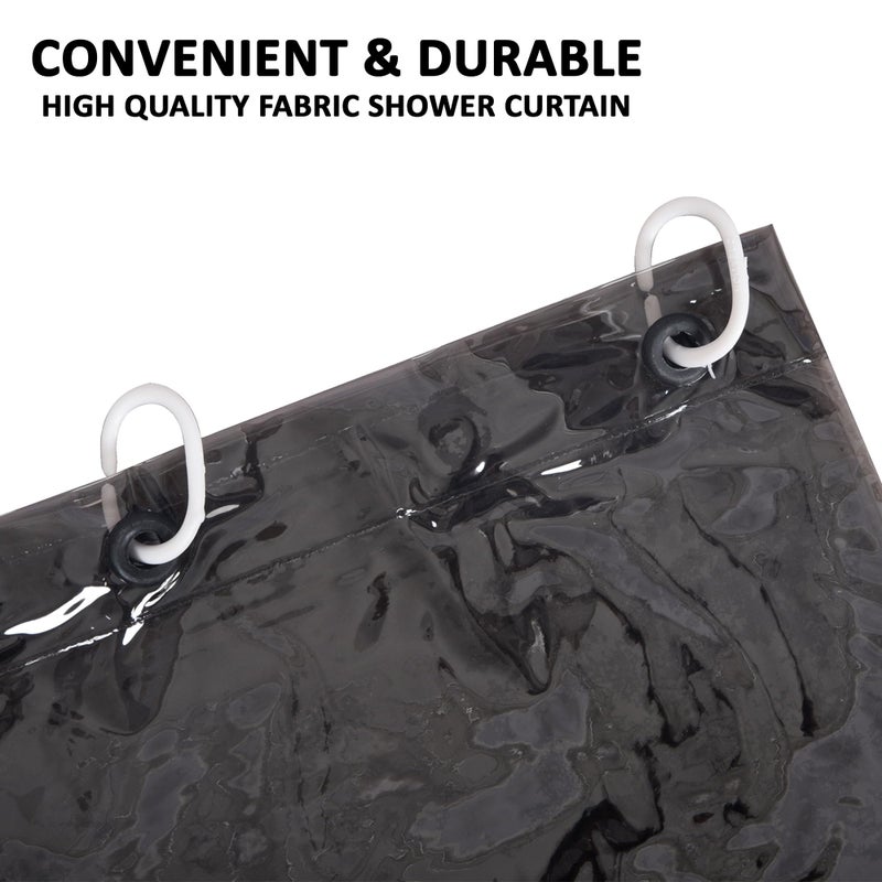 Kuber Industries (Pack of 3) Shower Curtain | 7 Feet | PVC Waterproof Window Curtain | Bathroom Shower Curtain | AC Curtains | Bathtub Curtains | 8 Rings Curtain | Black Transparent - Image 2