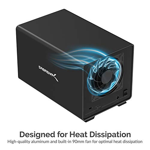 SABRENT 4Bay USB 32 Gen 2 SATA Docking Station for 35 HDDSSD 10Gbps USBC DAS TrayLess HotSwap Aluminum Enclosure with Cooling Fan Individual Power Switches No RAID DSSC4B - Image 3