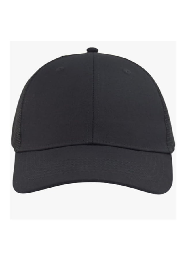 قبعة رجالية قابلة للتعديل ذات حافة كبيرة من شبكة سوداء قابلة للتنفس (سوداء) - Image 5