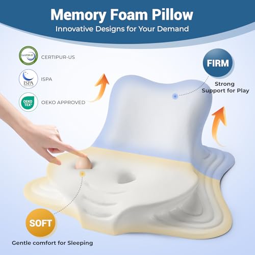 WOGAHEV Reading Pillow for Bed, Lying, Leaning and Prone, Ergonomic Memory Foam Bed Wedge Pillow for Headboard, Chin & Back Support Pillows on Bedrest Couch Floor- Grey - Image 3