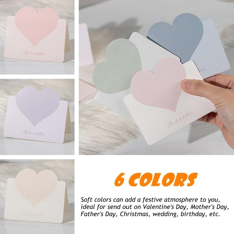 KASTWAVE Foldable Love Heart Greeting Cards, Vassorted Color Romantic Heart Blank Cards Note Card, Wedding Card Flower Card Birthday Card For All Kinds Of Greeting Card(30 Pcs) - Image 4