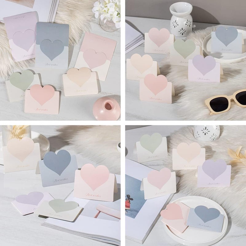 KASTWAVE Foldable Love Heart Greeting Cards, Vassorted Color Romantic Heart Blank Cards Note Card, Wedding Card Flower Card Birthday Card For All Kinds Of Greeting Card(30 Pcs) - Image 5