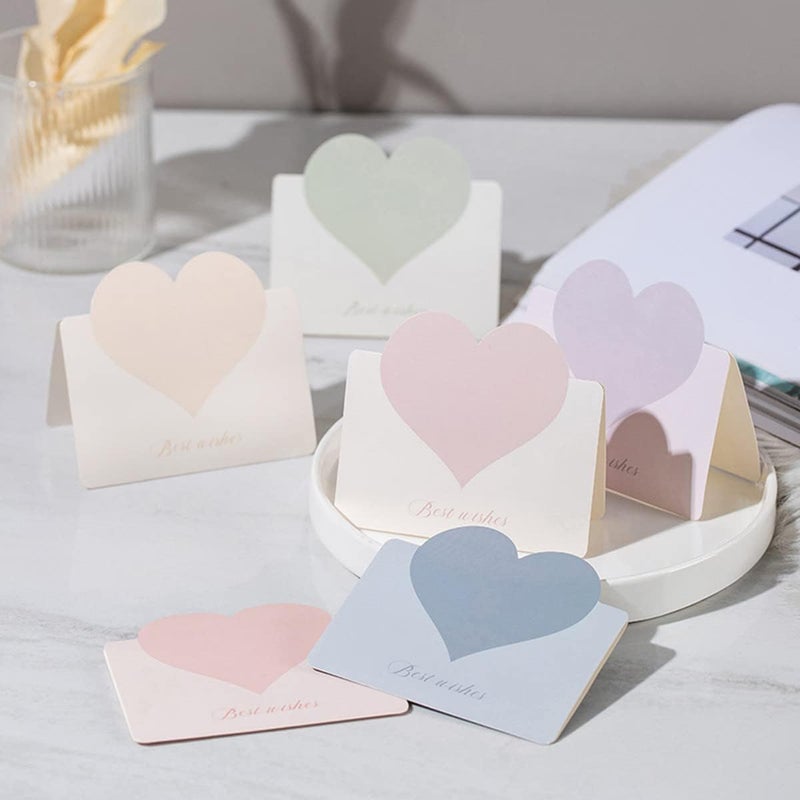 KASTWAVE Foldable Love Heart Greeting Cards, Vassorted Color Romantic Heart Blank Cards Note Card, Wedding Card Flower Card Birthday Card For All Kinds Of Greeting Card(30 Pcs) - Image 3