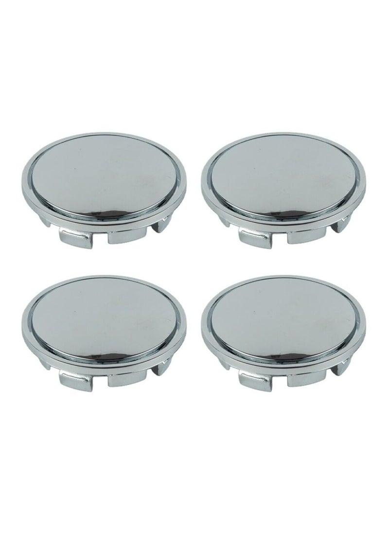 RONTCOS Chrome 4pcs 56mm Car Wheel Center Caps Hub Tyre Rim Hub Cap Cover ABS Universal - Image 1