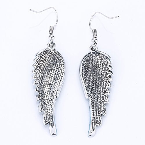 Szxc Women's Crystal Guardian Angel Wings Hypoallergenic Dangle Earrings Biker Jewelry - 2 1/4 inch - Image 4