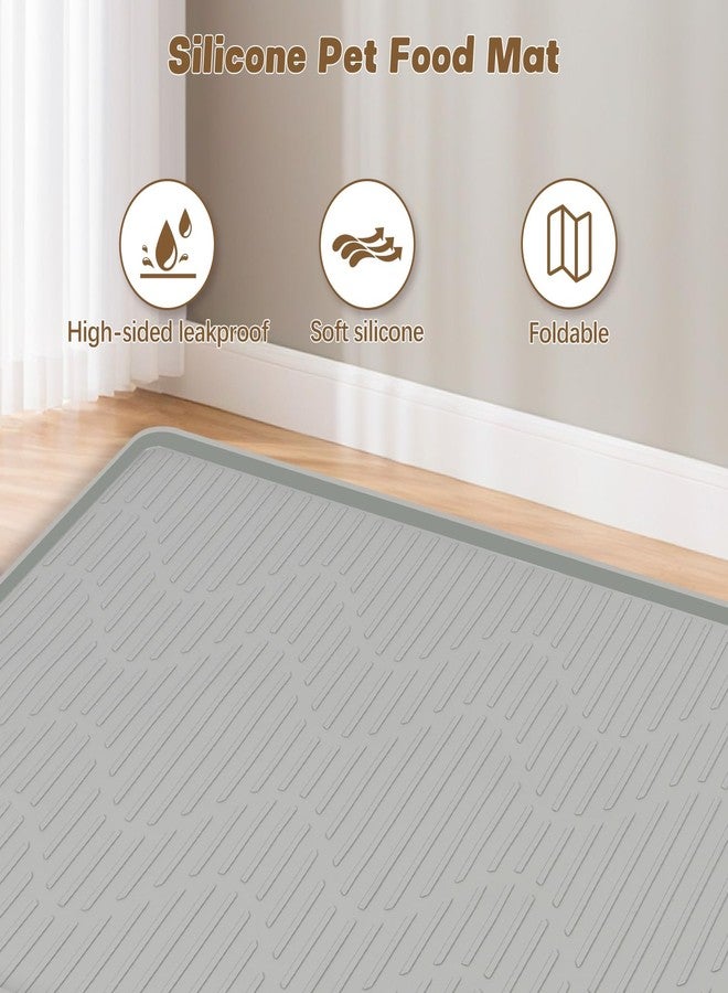 حصيرة طعام الكلاب بارتوك، مقاس 36 × 24 بوصة، حصيرة سيليكون كبيرة لتغذية الحيوانات الأليفة بحواف مرتفعة، حصيرة سيليكون للطعام والماء، حصيرة مناسبة للحيوانات الأليفة الصغيرة والمتوسطة والكبيرة، مانعة للانزلاق، سهلة التنظيف - Image 3