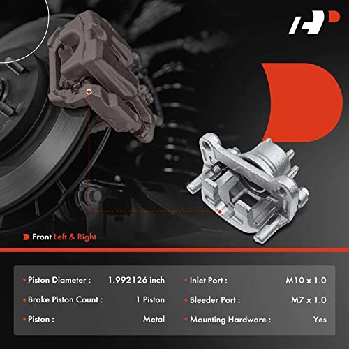 A-Premium Disc Brake Caliper Assembly with Bracket Compatible with Select Mitsubishi Models - Mirage 2014-2015 - Front Driver and Passenger Side, 2-PC Set - Image 2
