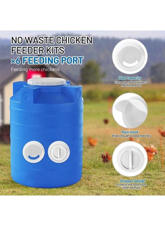Generic - 3 Pcs DIY Chicken Feeder Kit and 4 Pcs Chicken Water Cup Kit, Gravity Chicken Waterer Cup and Automatic Chicken Feeder Port Kit with Hole Saw, Poultry Feeder No Waste for Chicken Duck Bird Quail - Image 1