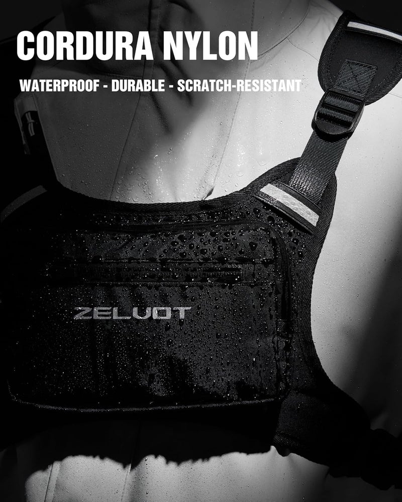 Zelvot Running Vest with 1L Water Bladder - Adjustable Reflective Hydration Pack for Men and Women (Black, M/L) - Image 4