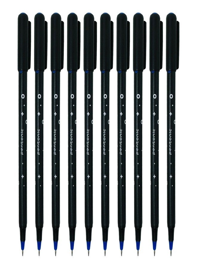 Pentonic Cipher 0.5mm Ball Pen, Black Body Blue Ink (Set of 10) - Image 1